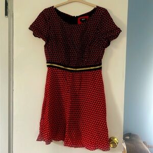 Maeve by Anthropologie Red and black print dress. Sz 14